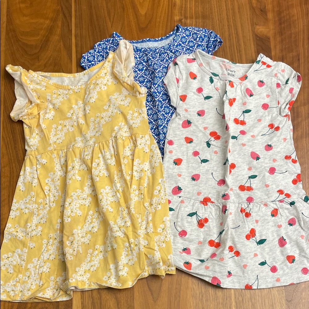 Carter's Kids Dress Trio - Yellow, Blue, and Gray